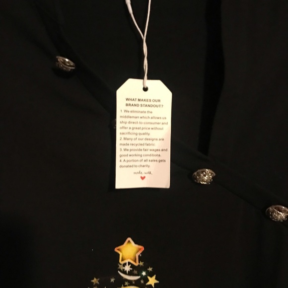 Made with Love Christmas top nwt size S recycled fabric - Picture 7 of 8